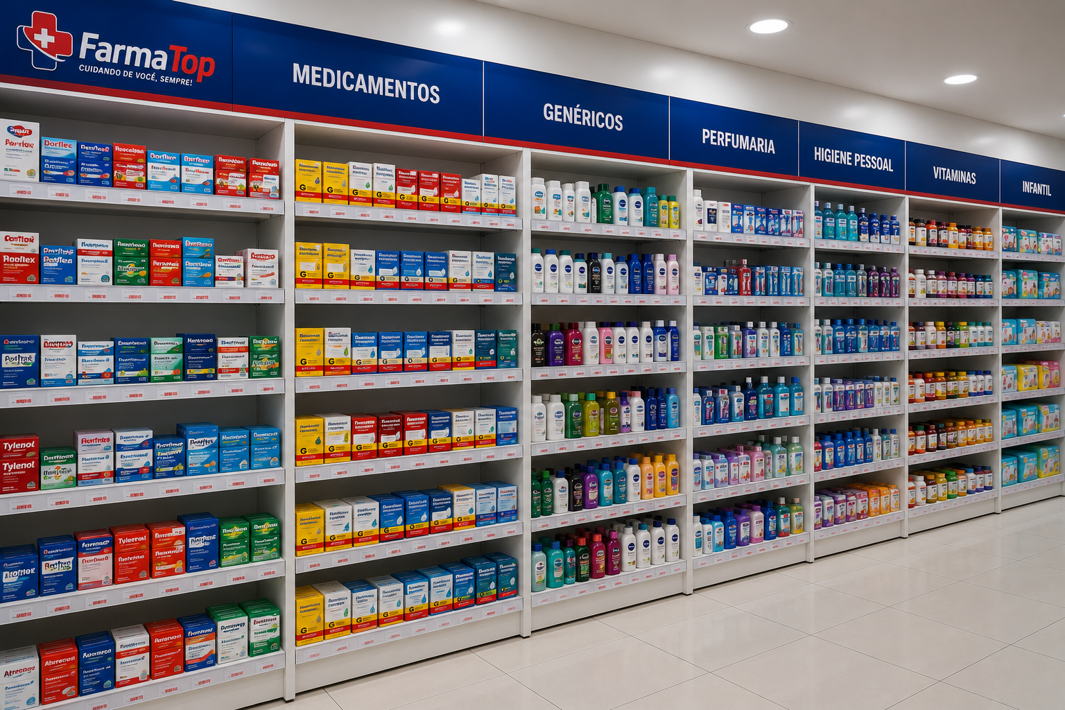 Farmacêutica atendendo cliente com atenção e cuidado
